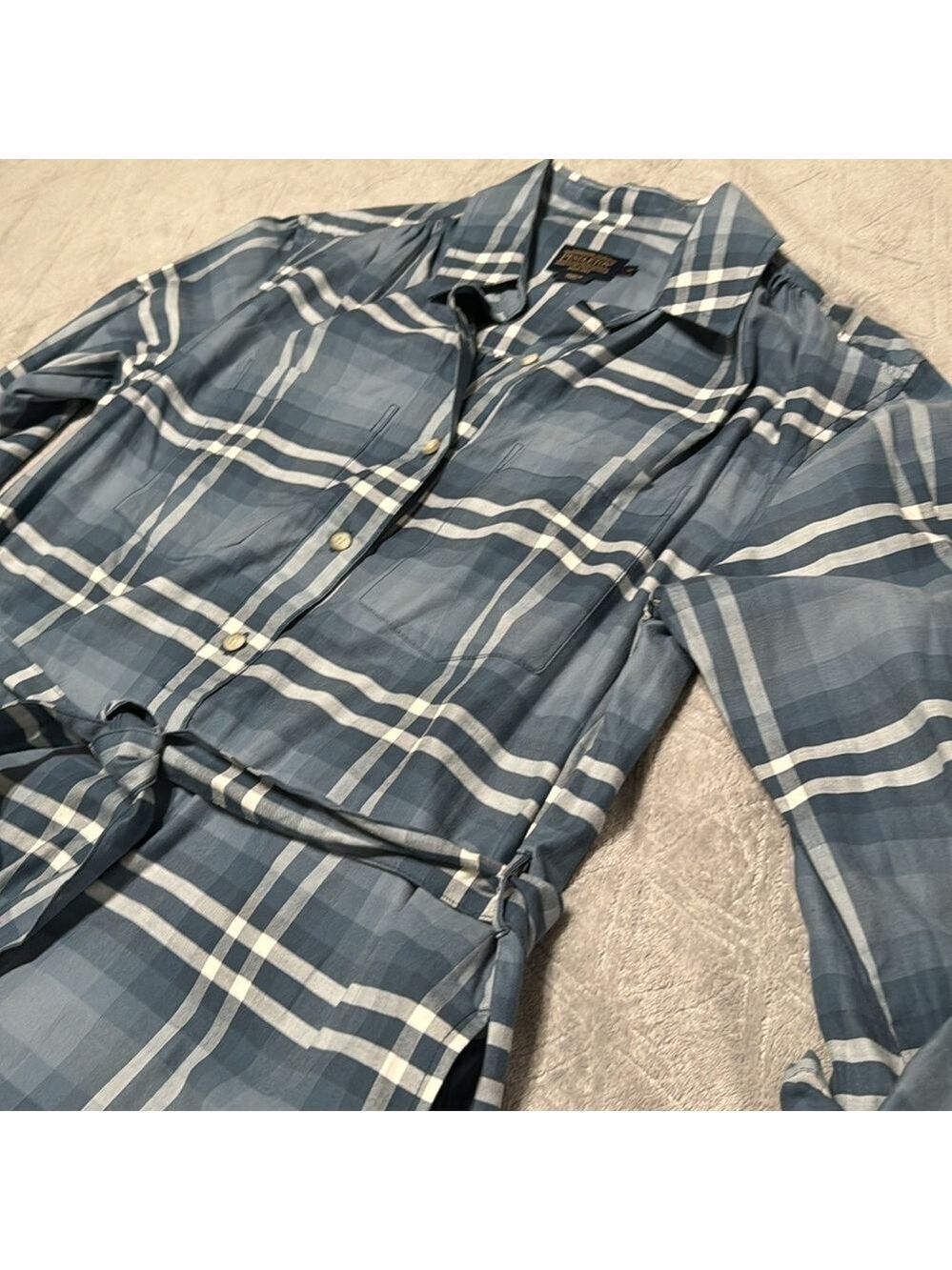 Cotton plaid shirt dress - Picture 8 of 9